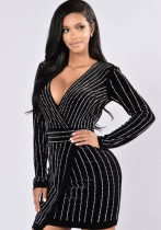 Women Sexy Beaded Bodycon Dress Women Sexy Beaded Bodycon Dress