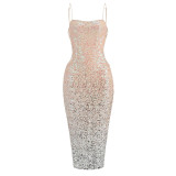 Women halter v-neck sexy sequin formal party Evening Dress