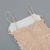 Women halter v-neck sexy sequin formal party Evening Dress