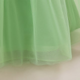 Girl high waist sleeveless evening gown princess dress