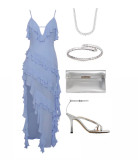 Women Sexy Suspender Irregular Solid Dress