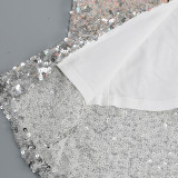Women halter v-neck sexy sequin formal party Evening Dress