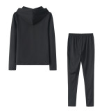 Spring Sexy Casual Solid Color Hooded Two Piece Tracksuit