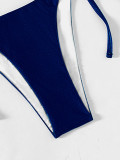Satin Fabric Two Piece Bikini Cover Up Skirt Three-Piece Sexy Beach Swimsuit