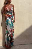 Women Sexy Printed Strap Holidays Dress