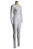 Women's Fashion Casual Sexy Hollow Round Neck Two-Piece Pants Set