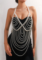 Accessories Summer Pearl Shoulder Chain Bra Chain Tassel Multi-Layer Necklace Belt Body Chain