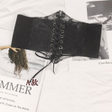 Women transparent lace elastic Lace-Up decorative belt