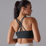 Double Cross Tank Shockproof Push Up Sports Bra Yoga Sports Bra Fitness Top