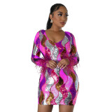 Stylish Sequin Sexy Bodycon Women Party Dress