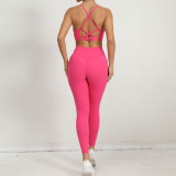 Spring And Winter Shockproof Tight Fitting Fitness Yoga Clothing Set Quick-Drying Sports Tank Leggings Two-Piece Set