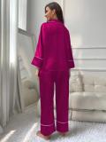 Simulated Silk Pajamas Women's Autumn and Winter Long Sleeve Lounge Wear Set Outdoor Wear