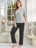 Pajamas for Women Summer Short Sleeve T-shirt Pants Simple Casual Home Clothes set
