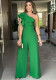 Ruffle One Shoulder High Waist Loose Straight Chic Women's Jumpsuit