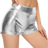 Fitting High-Waist Nightclub Shorts Sexy Shinyleather Pants