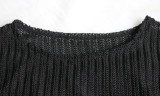 Women's Fashion Casual Sexy Hollow Round Neck Two-Piece Pants Set