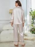 Simulated Silk Pajamas Women's Autumn and Winter Long Sleeve Lounge Wear Set Outdoor Wear