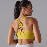 Double Cross Tank Shockproof Push Up Sports Bra Yoga Sports Bra Fitness Top