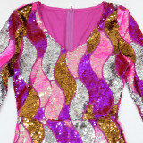 Stylish Sequin Sexy Bodycon Women Party Dress