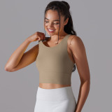 Fixed Cup Sports Vest Slim Fit Tank Fitness Yoga Wear Bra For Women