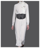 Women elastic elastic zipper rivet belt