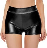 Fitting High-Waist Nightclub Shorts Sexy Shinyleather Pants