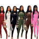 Women's Heart-Shaped Beaded Solid Color Two Piece Pants Set
