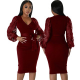 Women Sexy V Neck Dress