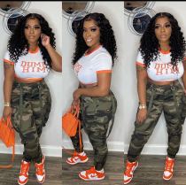 Trendy Street Fashion Camo Print Cargo Pants