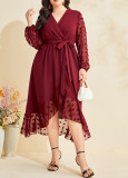 Plus Size Women Printed Career Maxi Dress