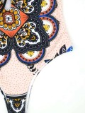 Women's Retro Print One Piece Beach Bikini Swimsuit