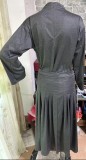 Women Autumn Belt Pleated Dress