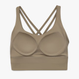 Double Cross Tank Shockproof Push Up Sports Bra Yoga Sports Bra Fitness Top
