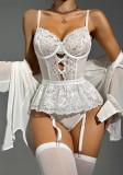 Women Body Shaping Lace Patchwork Backless See-Through One-piece Sexy Lingerie