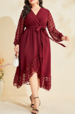Plus Size Women Printed Career Maxi Dress