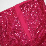 Strapless Bodycon A-Line Dress Women's Sequin Party Long Dress