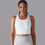 Fixed Cup Sports Vest Slim Fit Tank Fitness Yoga Wear Bra For Women