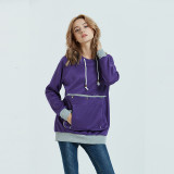 Women Pocket Pet Casual Plush Hoodies Jacket