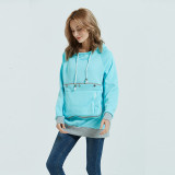 Women Pocket Pet Casual Plush Hoodies Jacket