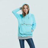 Women Pocket Pet Casual Plush Hoodies Jacket