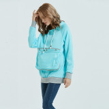 Women Pocket Pet Casual Plush Hoodies Jacket