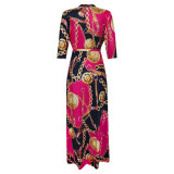 Sexy Fashion Chain Print Fashion Swing Dress