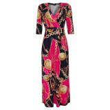 Sexy Fashion Chain Print Fashion Swing Dress