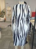 Trendy Stripe long sleeve loose Plus Size Dress