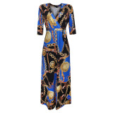 Sexy Fashion Chain Print Fashion Swing Dress