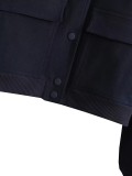Women's Bomber Jacket Spring and Autumn Pocket Long Sleeve Casual Single Breasted Coat