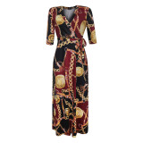 Sexy Fashion Chain Print Fashion Swing Dress