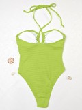 Women Plaid Sexy Bikini One Piece Swimsuit