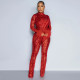 Women Sexy Furry Sequin See Through Jumpsuit