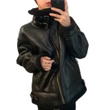 Lamb wool coat women's autumn and winter loose fur leather jacket